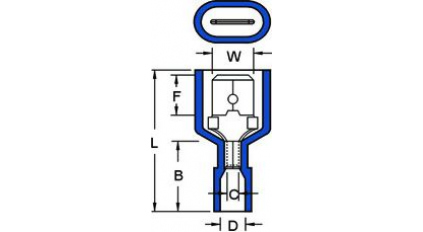 Кабельный разъем плоский faston 6.35 male KST MDFN5-250 (100шт) фото 2