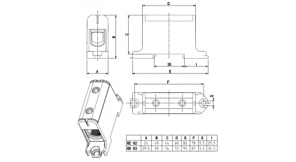 Клеммная колодка ENSTO KE62.2T, сечение провода 16-95 мм2, ток 245 A, Синий фото 4