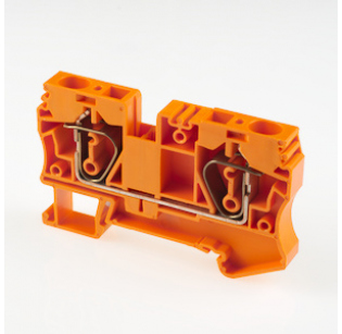 Клеммная колодка DINKLE AK6-OR, Пружинная, сечение провода 0.5-6 мм2, ток 41 A, Оранжевый