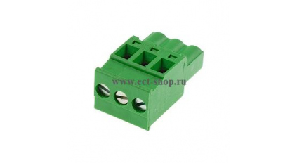 Клеммная колодка DINKLE 2ESDPL-03P, Винтовая, 3 контакта, сечение провода 0.2-4 мм2, ток 18 A, Зеленый фото 1