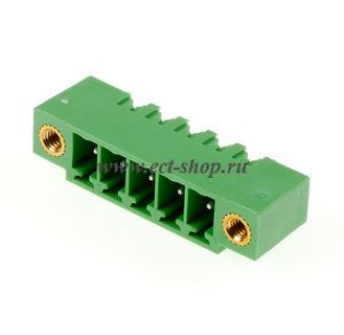 Клеммная колодка DINKLE ECH381VM-05P, 5 контактов, сечение провода - мм2, ток 14 A, Зеленый
