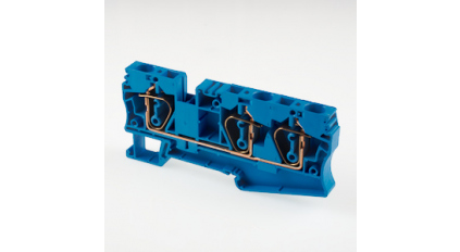 Клеммная колодка DINKLE AK6-TN-BL, Пружинная, сечение провода 0.5-6 мм2, ток 41 A, Синий фото 1