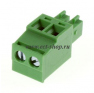 Клеммная колодка DINKLE EC350R-02P, Винтовая, 2 контакта, сечение провода 0.2-1.5 мм2, ток 14 A, Зеленый фото 3
