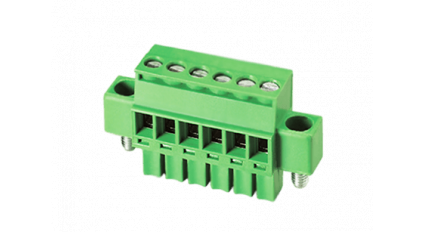 Клеммная колодка DINKLE EC381RLM-05P, Винтовая, 5 контактов, сечение провода 0.2-1.5 мм2, ток 14 A, Зеленый фото 1