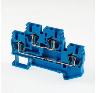 Клеммная колодка DINKLE AKK1.5-BL, Пружинная, сечение провода 0.14-1.5 мм2, ток 17.5 A, Синий