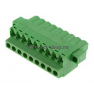 Клеммная колодка DINKLE 5ESDFM-09P, Винтовая, 9 контактов, сечение провода 0.2-4 мм2, ток 18 A, Зеленый фото 2
