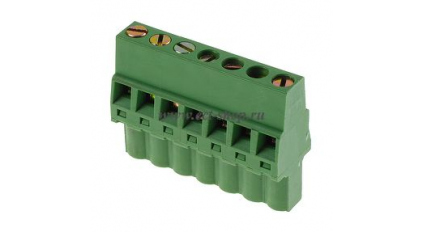Клеммная колодка DINKLE 5ESDRL-07P, Винтовая, 7 контактов, сечение провода 0.2-2.5 мм2, ток 18 A, Зеленый фото 1