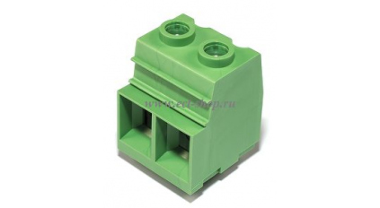 Клеммная колодка DINKLE ESK150V-02P, Винтовая, 2 контакта, сечение провода 0.5-35 мм2, ток 115 A, Зеленый фото 1