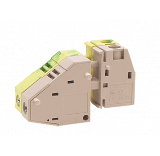 Клеммная колодка DINKLE PPACNV-10Z, Винтовая, сечение провода 0.5-16 мм2, ток 76 A, Бежевый