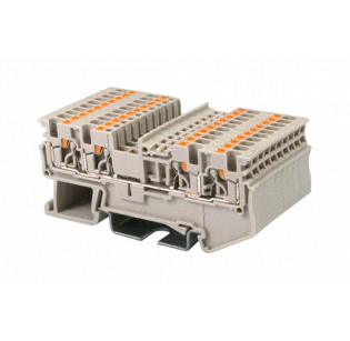 Клеммная колодка DINKLE DP1.5N-TR, Push-in, сечение провода 0.14-1.5 мм2, ток 17.5 A, Бежевый