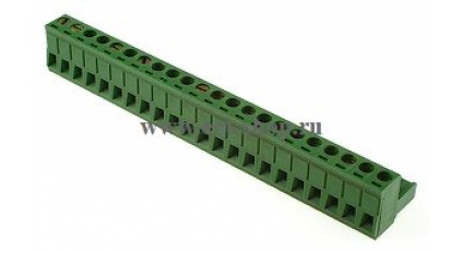 Клеммная колодка DINKLE 5ESDV-22P, Винтовая, 22 контакта, сечение провода 0.2-4 мм2, ток 18 A, Зеленый фото 1