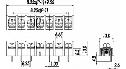 Клеммная колодка DINKLE DT31-B01W-12, Винтовая, 12 контактов, сечение провода 0.5-4 мм2, ток 20 A, Черный фото 4