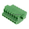Клеммная колодка DINKLE 5ESDFM-07P, Винтовая, 7 контактов, сечение провода 0.2-4 мм2, ток 18 A, Зеленый фото 2
