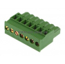 Клеммная колодка DINKLE 2ESDPL-07P, Винтовая, 7 контактов, сечение провода 0.2-4 мм2, ток 18 A, Зеленый фото 2