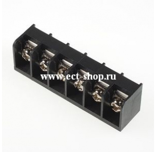 Клеммная колодка DINKLE DT-39-B01W-06, Винт, 6 контактов, сечение провода 0.5-2.5 мм2, ток 24 A, Черный