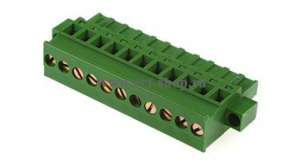 Клеммная колодка DINKLE 2ESDPM-11P, Винт, 11 контактов, сечение провода 0.2-4 мм2, ток 18 A, Зеленый фото 1