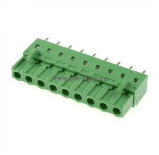 Клеммная колодка DINKLE 2ESDCV-09P, 9 контактов, сечение провода - мм2, ток 18 A, Зеленый
