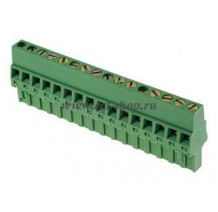Клеммная колодка DINKLE 2ESDR-16P, Винтовая, 16 контактов, сечение провода 0.2-2.5 мм2, ток 18 A, Зеленый