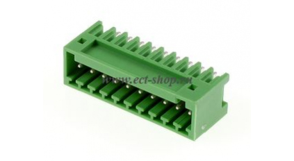 Клеммная колодка DINKLE ECH250V-22P, 22 контакта, сечение провода - мм2, ток 4 A, Зеленый фото 1