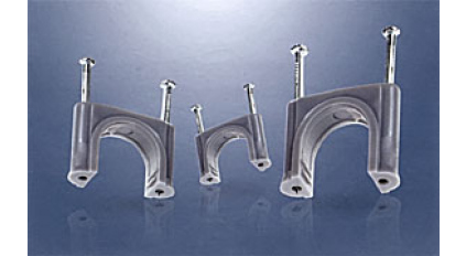 Скоба пластиковая с гвоздями AVC DNC-60N (20шт) фото 1