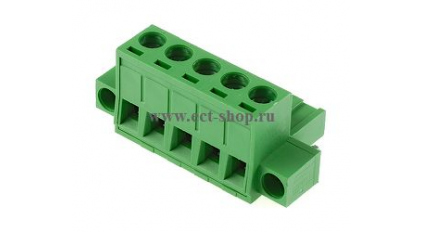 Клеммная колодка DINKLE 2ESDVM-05P, Винтовая, 5 контактов, сечение провода 0.2-4 мм2, ток 18 A, Зеленый фото 1