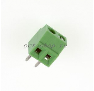 Клеммная колодка DINKLE EK381V-02P, Винтовая, 2 контакта, сечение провода 0.5-1.5 мм2, ток 12 A, Зеленый