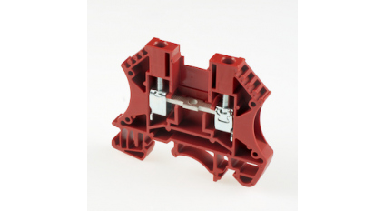 Клеммная колодка DINKLE DK4RD, Винтовая, сечение провода 0.5-4 мм2, ток 32 A, Красный фото 1