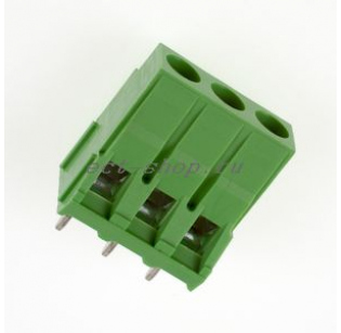 Клеммная колодка DINKLE 25EV-03P, Винтовая, 3 контакта, сечение провода 0.5-4 мм2, ток 32 A, Зеленый