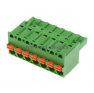 Клеммная колодка DINKLE 2ESDS-07P, Пружинная, 7 контактов, сечение провода 0.2-2.5 мм2, ток 12 A, Зеленый фото 2