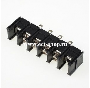 Клеммная колодка DINKLE DT-5N-A02W-04, Винтовая, 4 контакта, сечение провода 0.5-2.5 мм2, ток 24 A, Черный