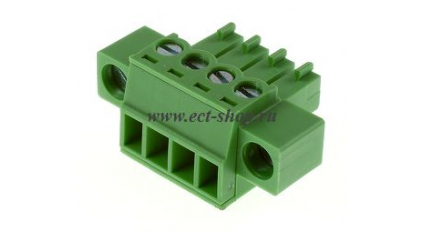 Клеммная колодка DINKLE EC381VM-04P, Винтовая, 4 контакта, сечение провода 0.2-1.5 мм2, ток 14 A, Зеленый фото 1