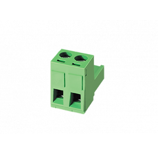Клеммная колодка DINKLE 2ESDV-02P, Винтовая, 2 контакта, сечение провода 0.2-4 мм2, ток 18 A, Зеленый