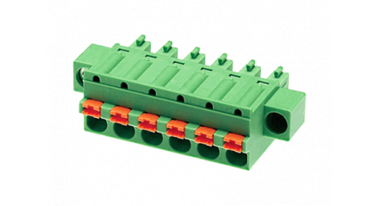 Клеммная колодка DINKLE ESC381VM-02P, Пружинная, 2 контакта, сечение провода 0.2-1.5 мм2, ток 8 A, Зеленый фото 3