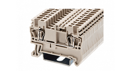 Клеммная колодка DINKLE AK1.5, Пружинная, сечение провода 0.14-1.5 мм2, ток 17.5 A, Бежевый фото 1