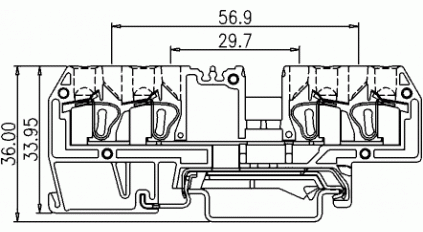 Клеммная колодка DINKLE SG4K4, Пружинная, сечение провода 0.5-4 мм2, ток 32 A, Желто-зеленый фото 2