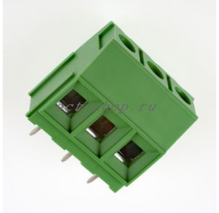 Клеммная колодка DINKLE ESK116V-03P, Винтовая, 3 контакта, сечение провода 0.5-16 мм2, ток 57 A, Зеленый