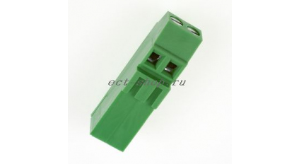 Клеммная колодка DINKLE E3K508V-02P, Винтовая, 2 контакта, сечение провода 0.5-2.5 мм2, ток 10 A, Зеленый фото 1