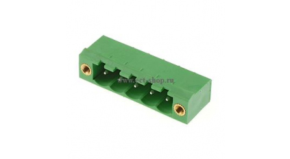 Клеммная колодка DINKLE 5EHDVM-05P, 5 контактов, сечение провода - мм2, ток 18 A, Зеленый фото 1