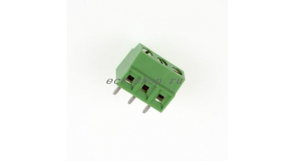 Клеммная колодка DINKLE EK350V-03P, Винтовая, 3 контакта, сечение провода 0.14-1.5 мм2, ток 12 A, Зеленый фото 1